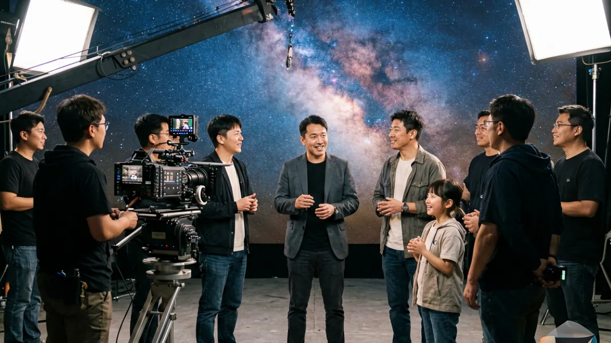 麻花星空mv导演剪辑版独家结尾彩蛋画面截图，展示额外40秒幕后花絮的拍摄现场场景